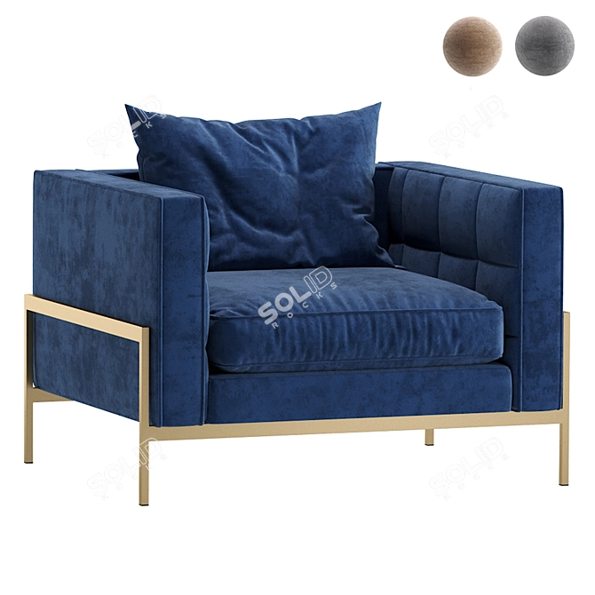 Laconic Austin Armchair - Elegant Comfort 3D model image 9