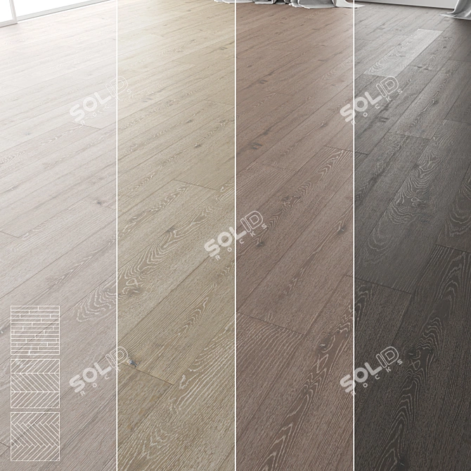 Wooden Floor Tile Set 13 | High-Quality 3D Model 3D model image 1