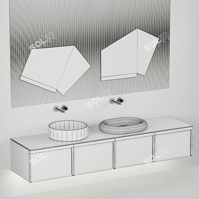 Antonio Lupi Bemade Set: Nero Marquinia Vanity with Mirror 3D model image 7