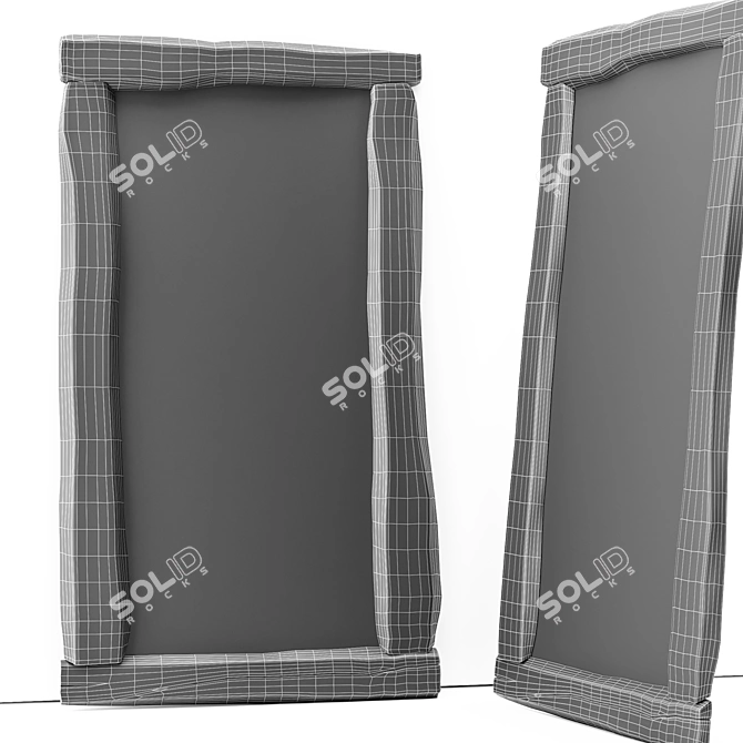 Vintage Reflections: 2150x1250mm Aged Mirror 3D model image 2