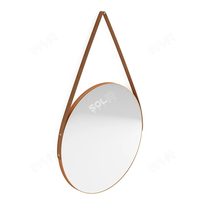 Polished Industrial Round Mirror 3D model image 3