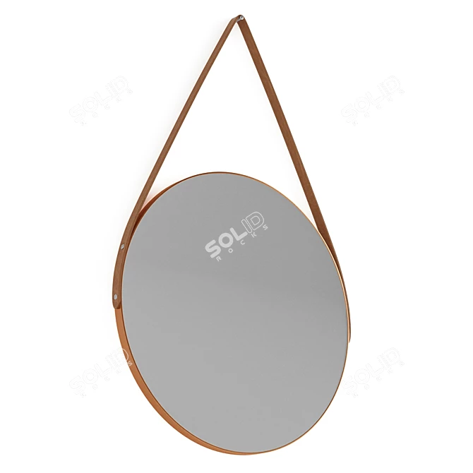 Polished Industrial Round Mirror 3D model image 4