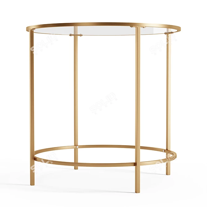 Modern Metal and Glass Side Table 3D model image 4