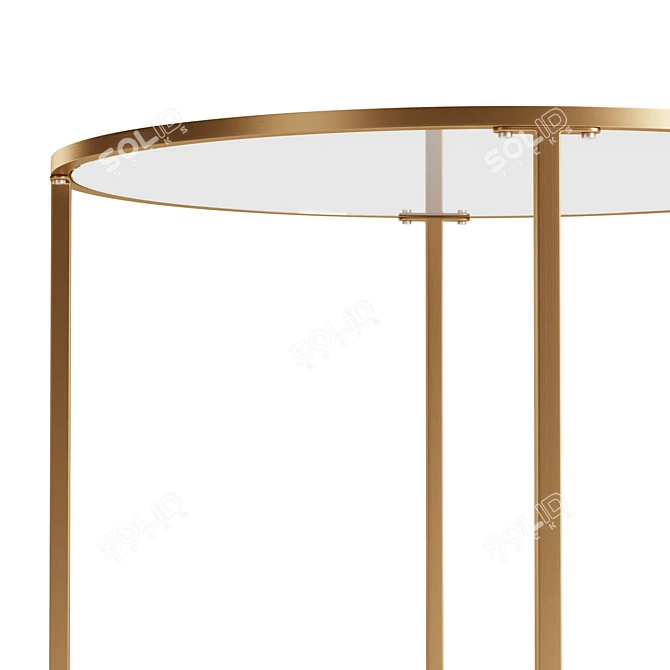 Modern Metal and Glass Side Table 3D model image 5