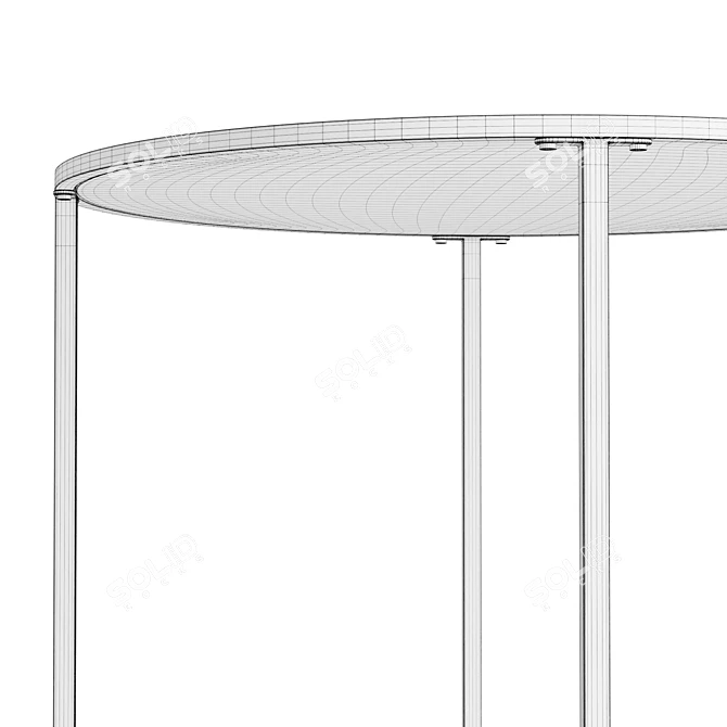 Modern Metal and Glass Side Table 3D model image 6
