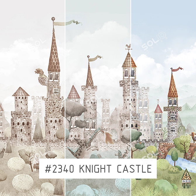 Knight Castle Wallpapers | Eco-friendly & Customizable 3D model image 1