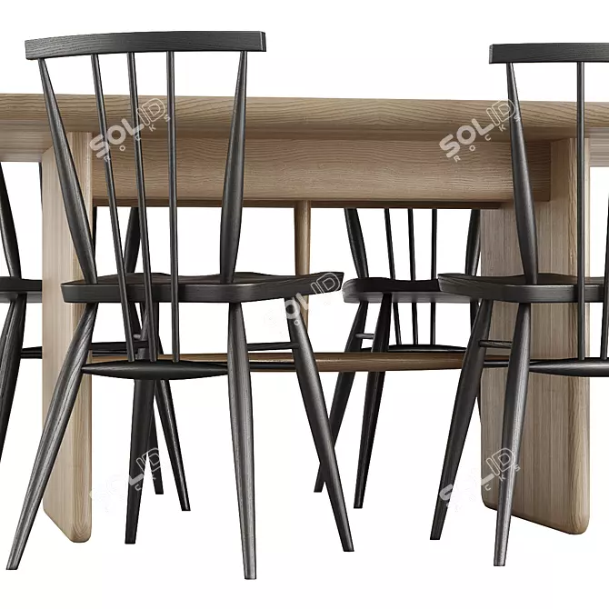 Ercolani Pennon Table & Chair Set 3D model image 3
