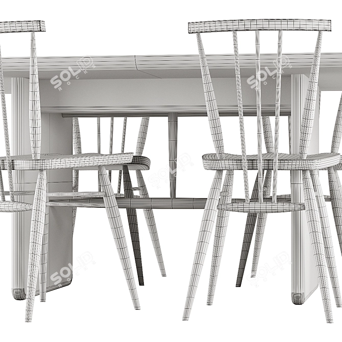 Ercolani Pennon Table & Chair Set 3D model image 6