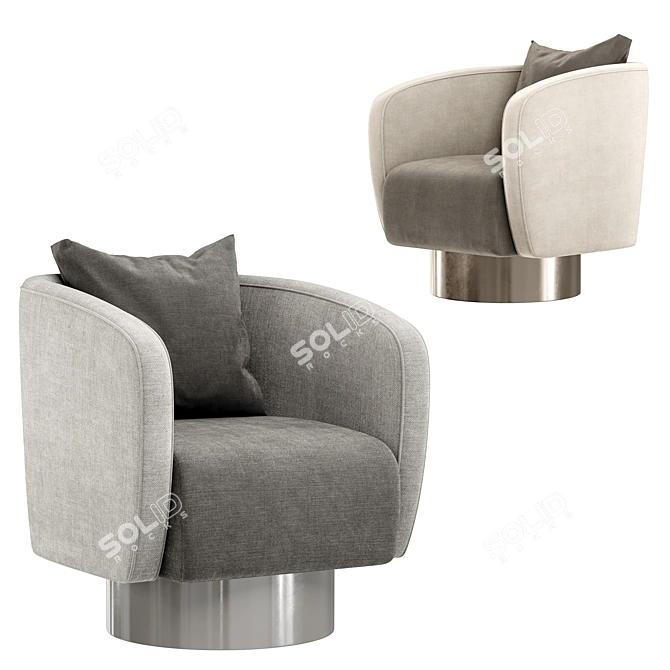 Stylish Club Her Armchair: Chic Comfort 3D model image 3