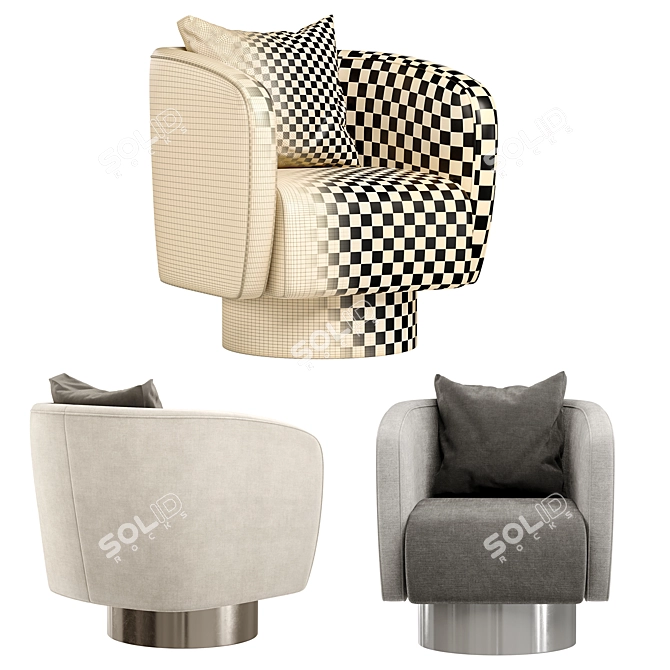 Stylish Club Her Armchair: Chic Comfort 3D model image 4