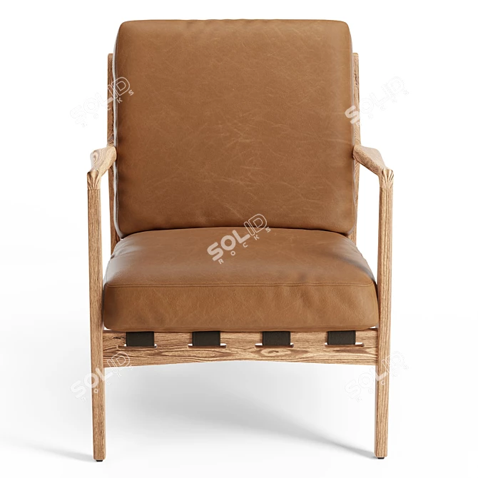 Modern Mixed Material Lanston Chair 3D model image 2