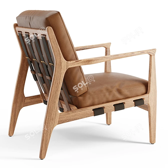 Modern Mixed Material Lanston Chair 3D model image 3