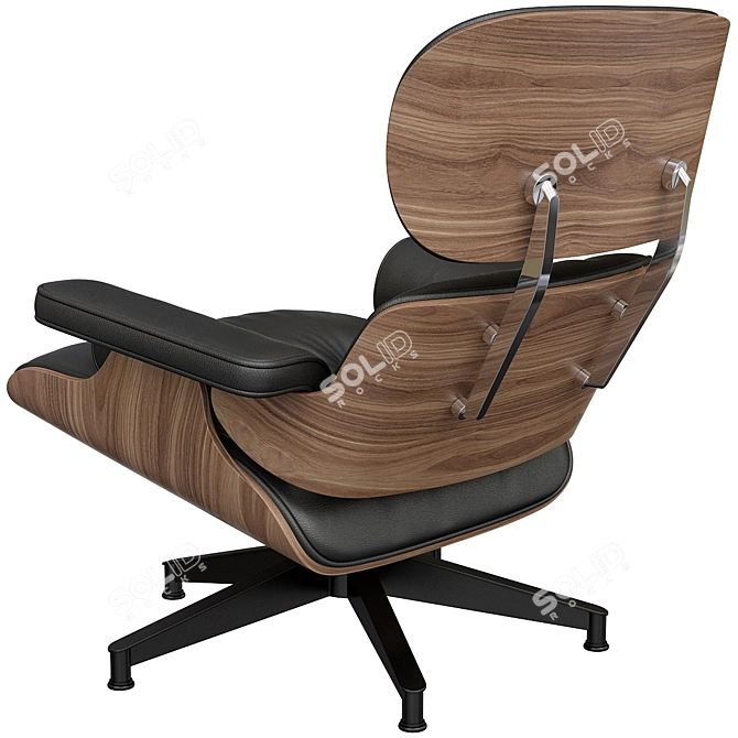 Modern Eames Lounge Chair & Ottoman 3D model image 3