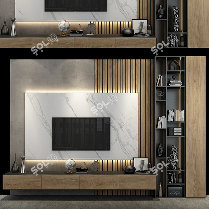 Sleek Storage Solution: Cabinet Furniture 0151 3D model image 1