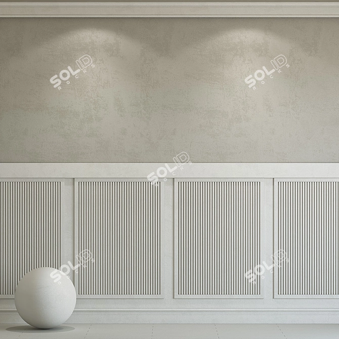 Elegant Plaster Molding 230 3D model image 1