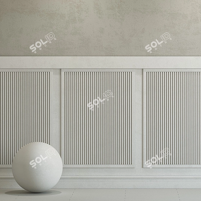 Elegant Plaster Molding 230 3D model image 2