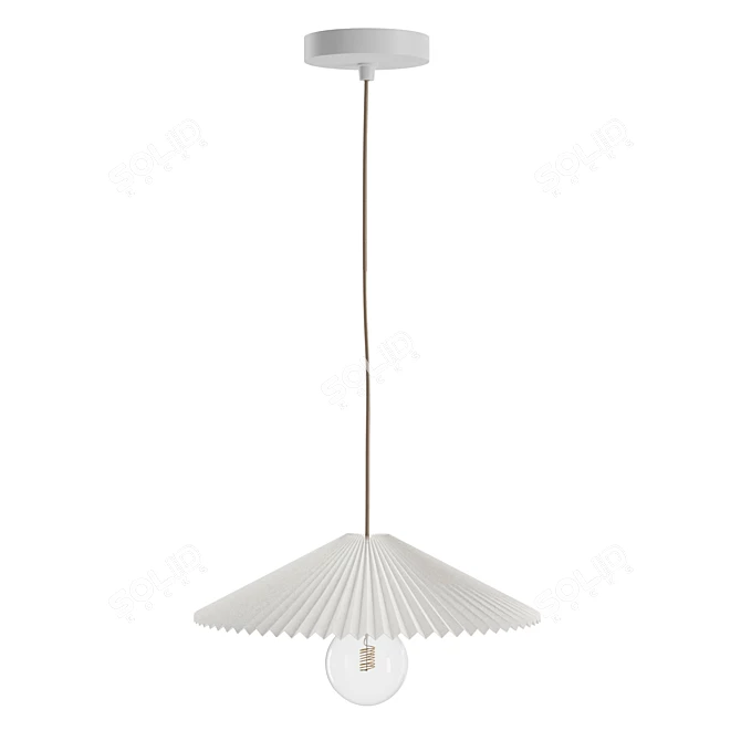 Retro Pleated Lamp Shade 3D model image 1