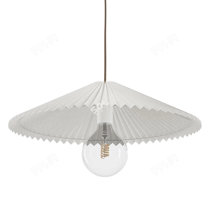 Retro Pleated Lamp Shade 3D model image 2