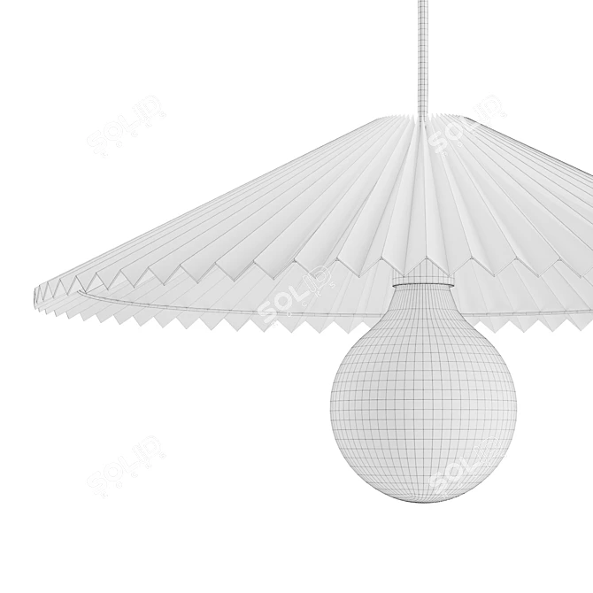 Retro Pleated Lamp Shade 3D model image 5