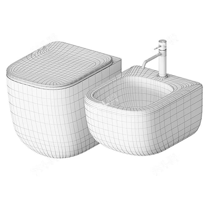 Ceramica Cielo ERA Wall-Hung Toilet&Bidet 3D model image 7