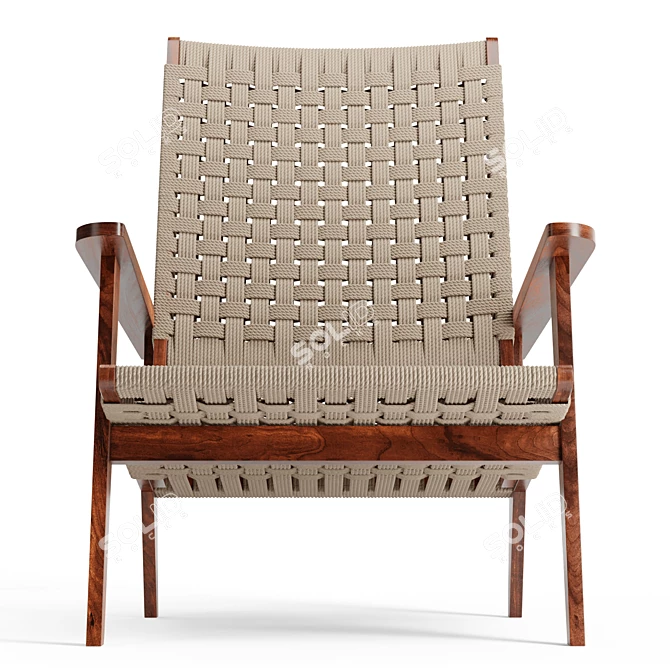 Natural Jute Tilly Chair: Adjustable, Stylish, and Textural 3D model image 2