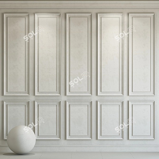 Eider White Decorative Plaster with Molding 3D model image 3