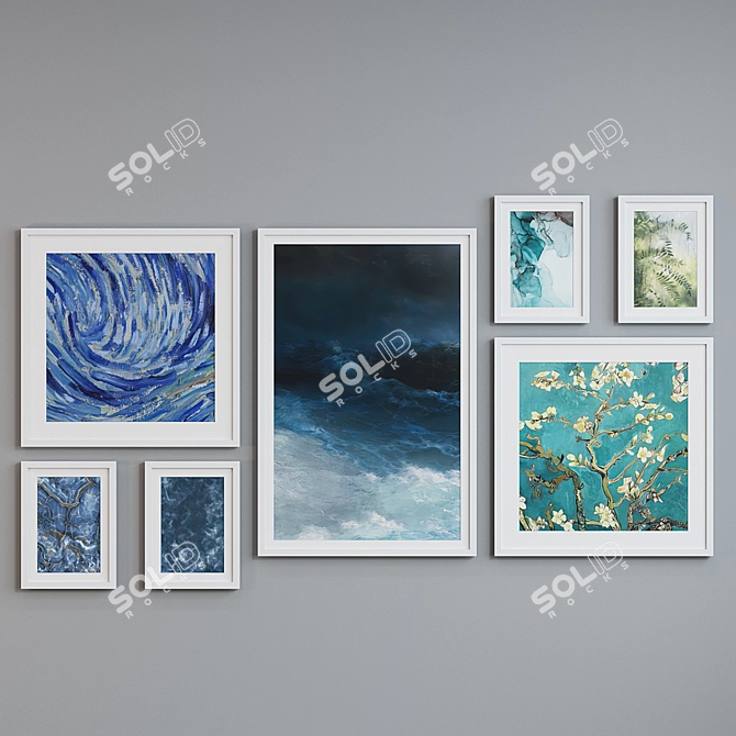 Modern Art Picture Frame Set 3D model image 2