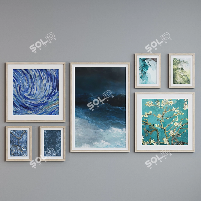 Modern Art Picture Frame Set 3D model image 3