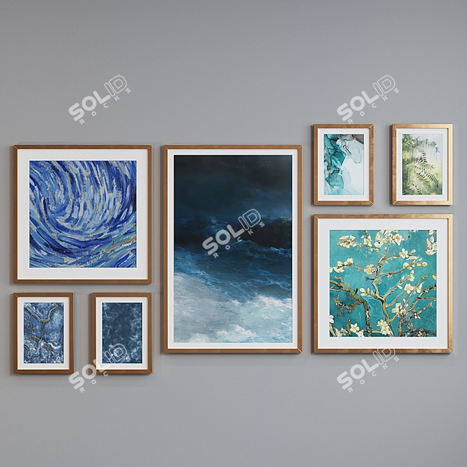 Modern Art Picture Frame Set 3D model image 4