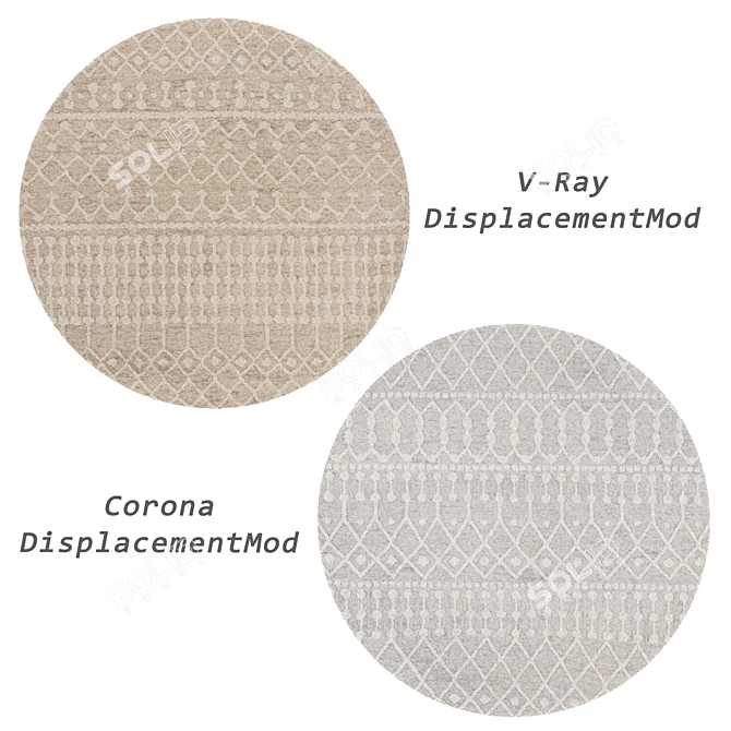 Versatile Circular Rug Set with Various Textures 3D model image 3