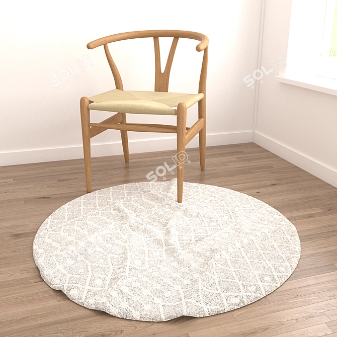 Versatile Circular Rug Set with Various Textures 3D model image 6