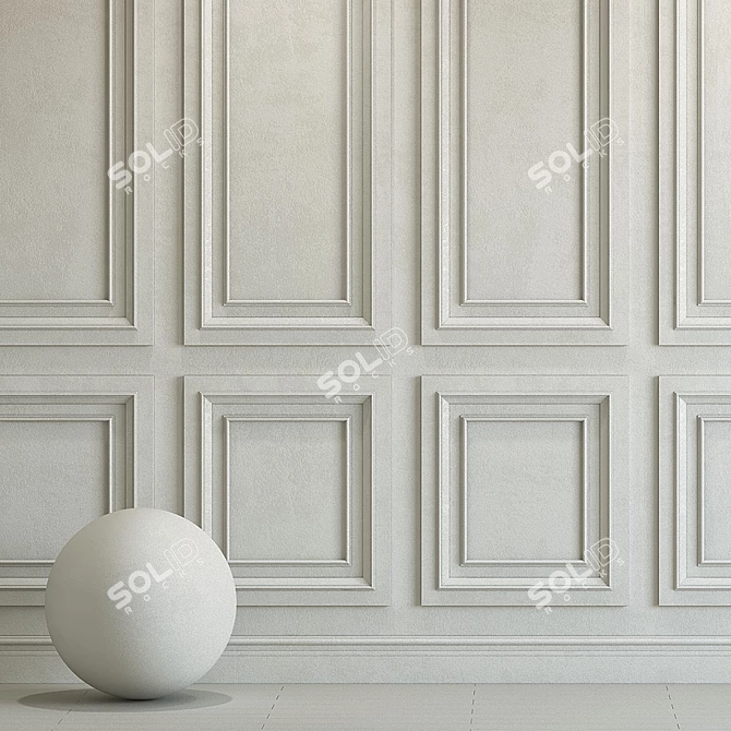 Elegant Plaster with Molding 3D model image 2