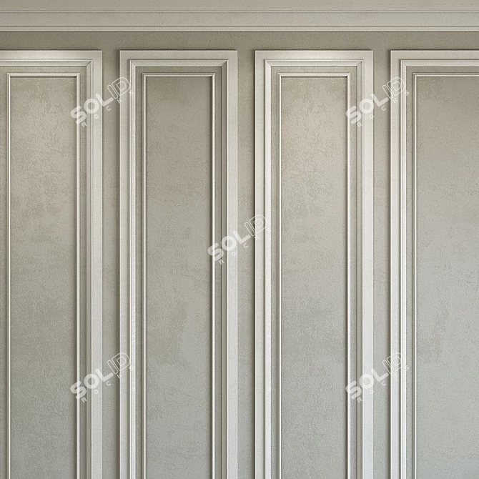 Elegant Plaster with Ornate Molding 3D model image 3