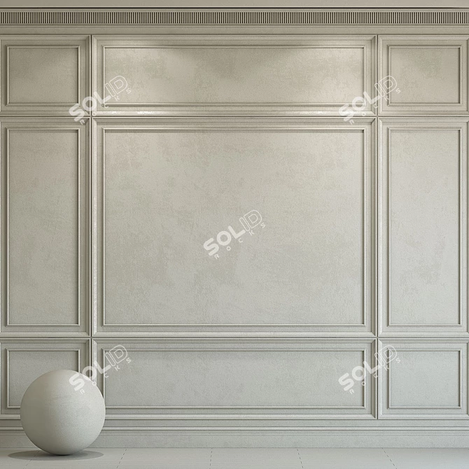 Elegant Molding Decorative Plaster 3D model image 1