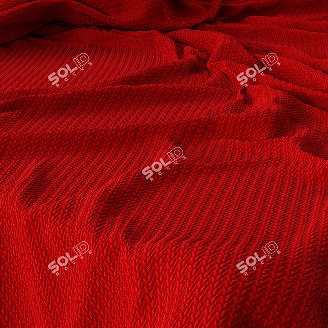 Red Wool PBR Fabric Texture 3D model image 1