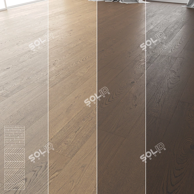 Title: Wood Floor Set - High-Quality 3D Model 3D model image 1