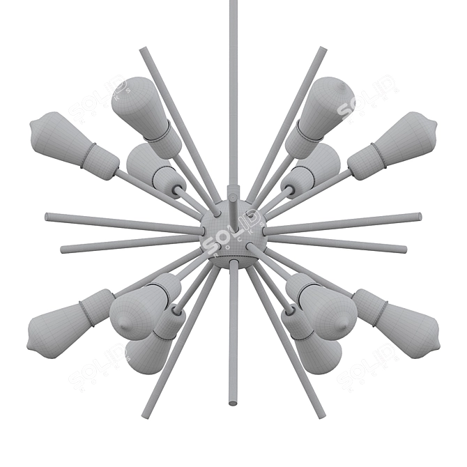 Louella 12: Modern Sputnik Chandelier 3D model image 2