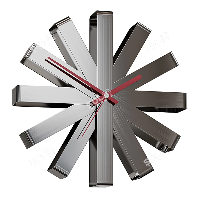 Elegant Ribbon Wall Clock 3D model image 1