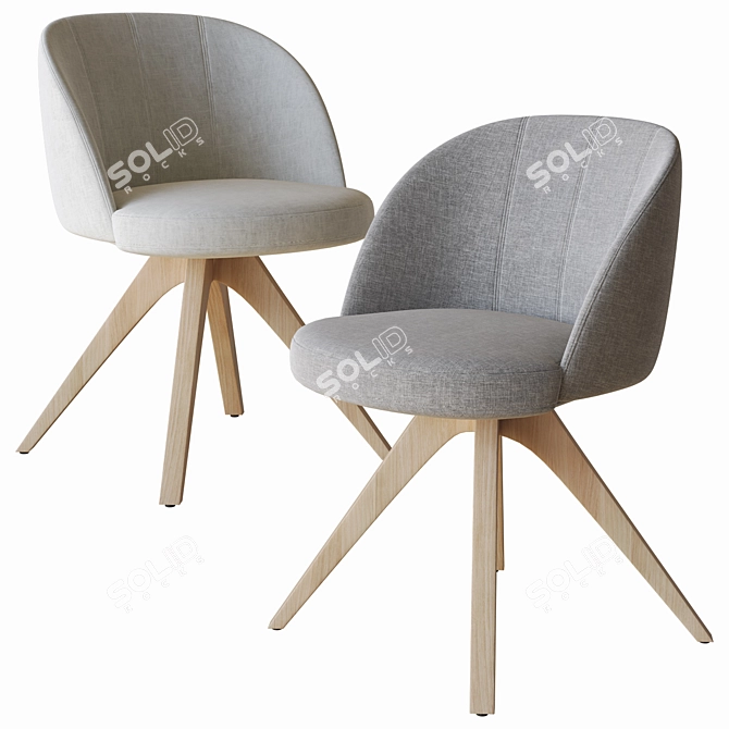 Rolf Benz 629 Chair: Iconic Comfort 3D model image 2