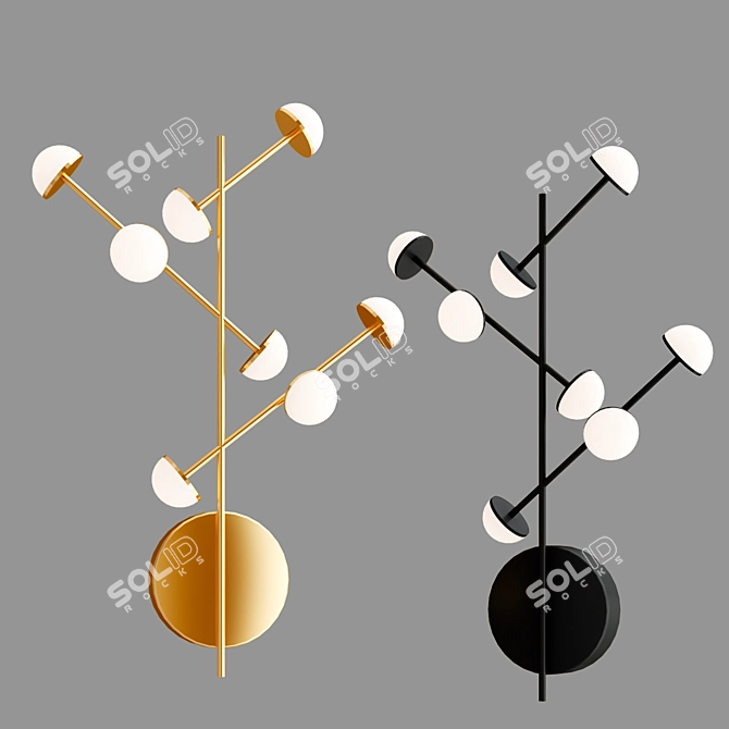 Hilvi Wall Light Fixture: Sleek Metal Design 3D model image 2