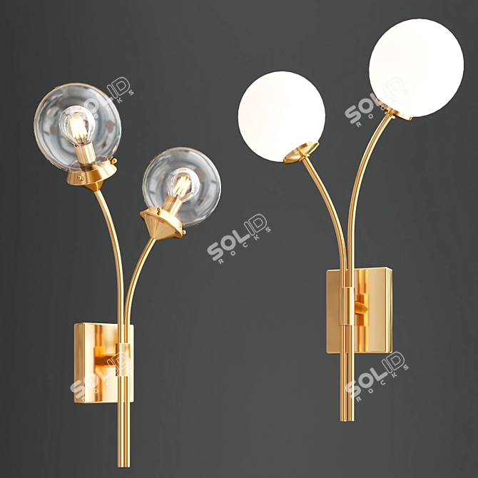 Elegant Gold Wall Lamps 3D model image 1