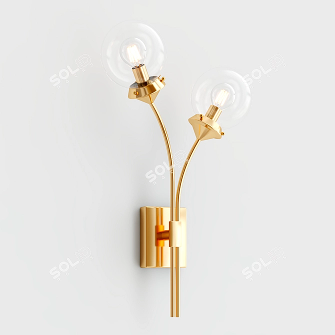 Elegant Gold Wall Lamps 3D model image 2