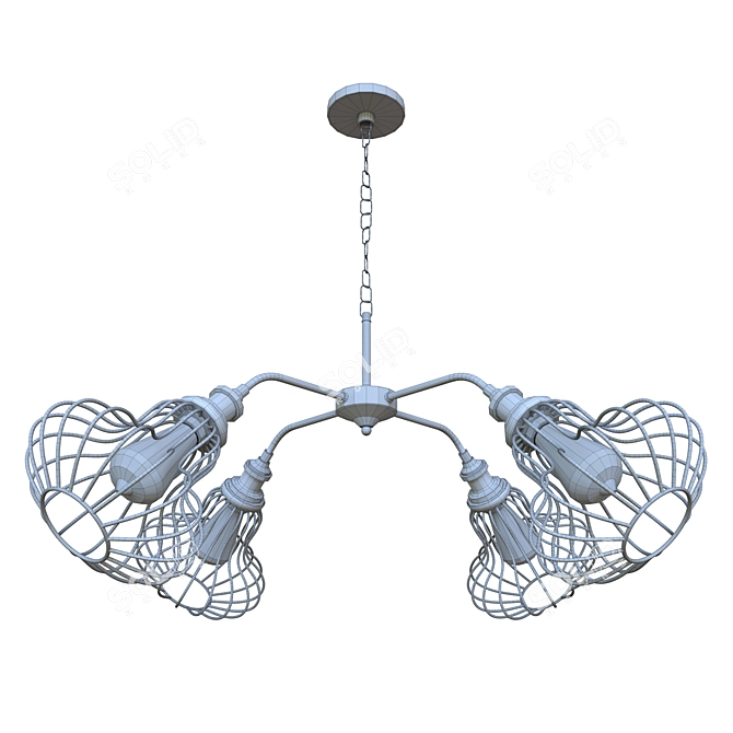 Elegant Black Pendant Chandelier 3D model image 2