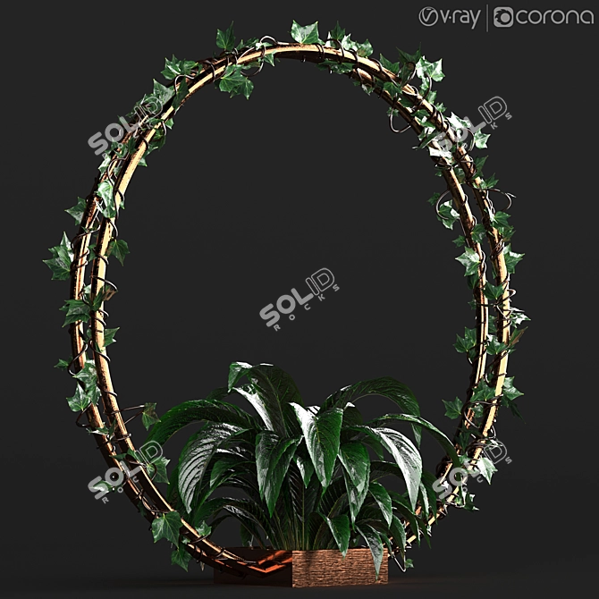 Circular Ivy Indoor Flower Pot 3D model image 1