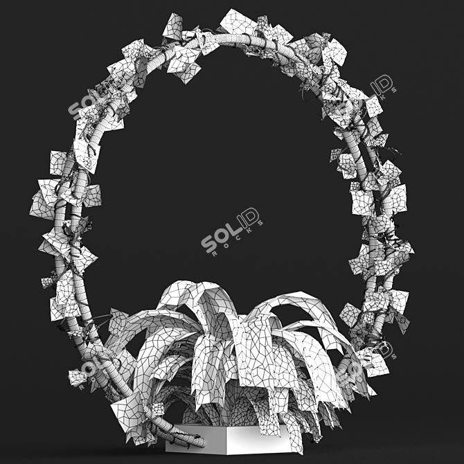 Circular Ivy Indoor Flower Pot 3D model image 2