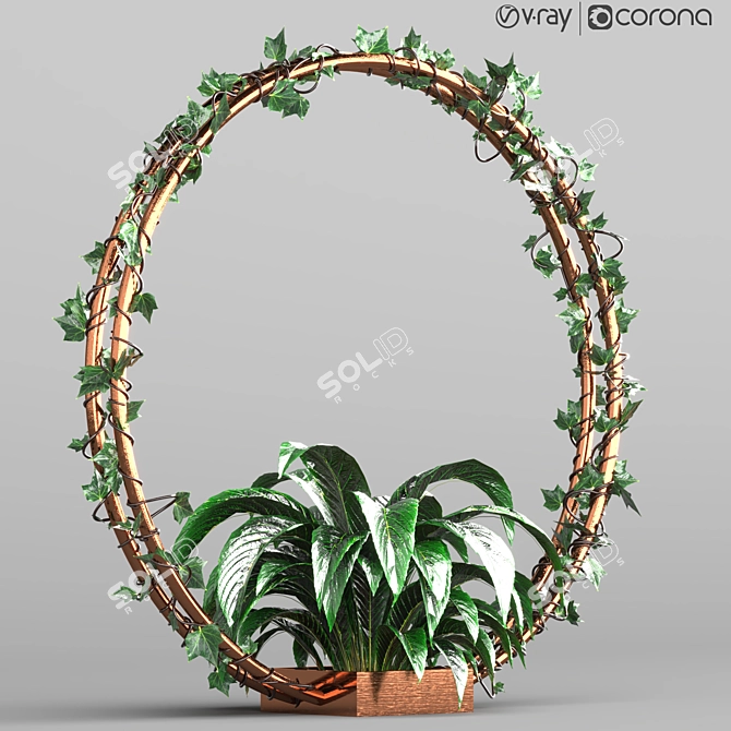 Circular Ivy Indoor Flower Pot 3D model image 4