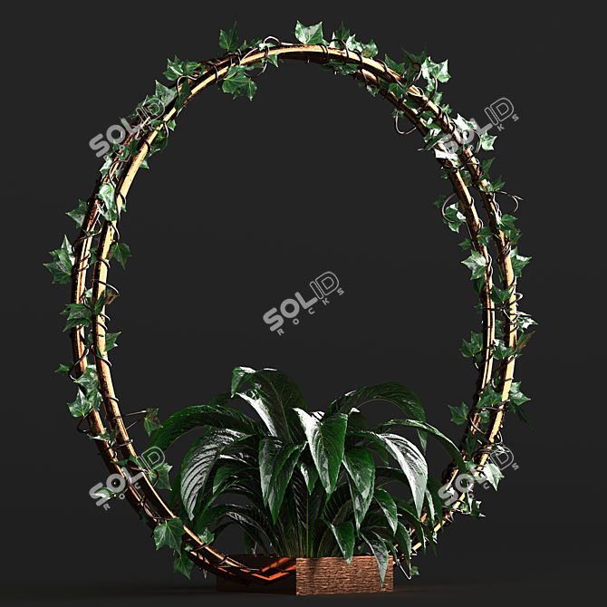 Circular Ivy Indoor Flower Pot 3D model image 5