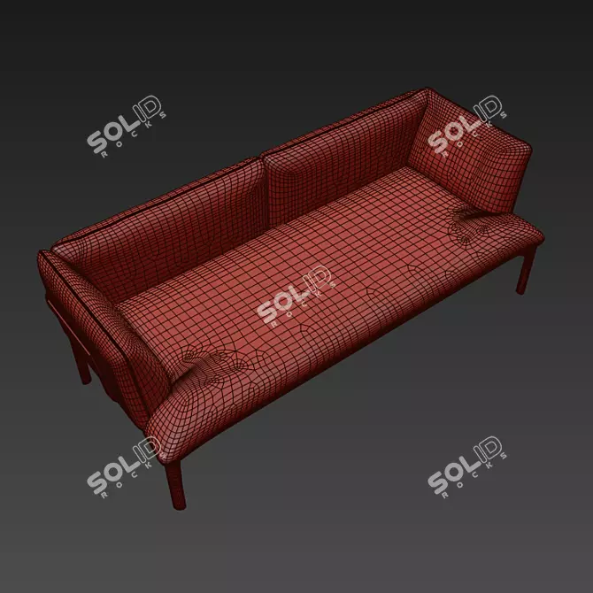 Yale Upholstered Sofa: Lightweight Comfort 3D model image 4