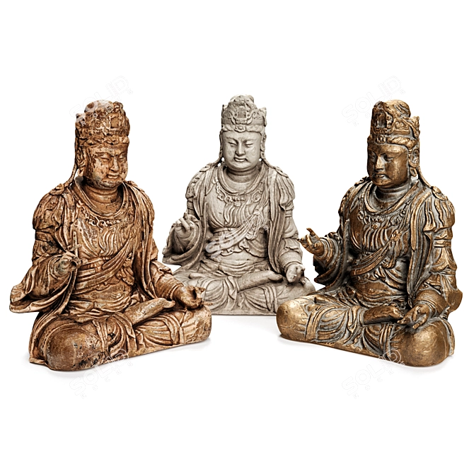 Buddha Bodhisattva: Serene Chinese Master 3D model image 2