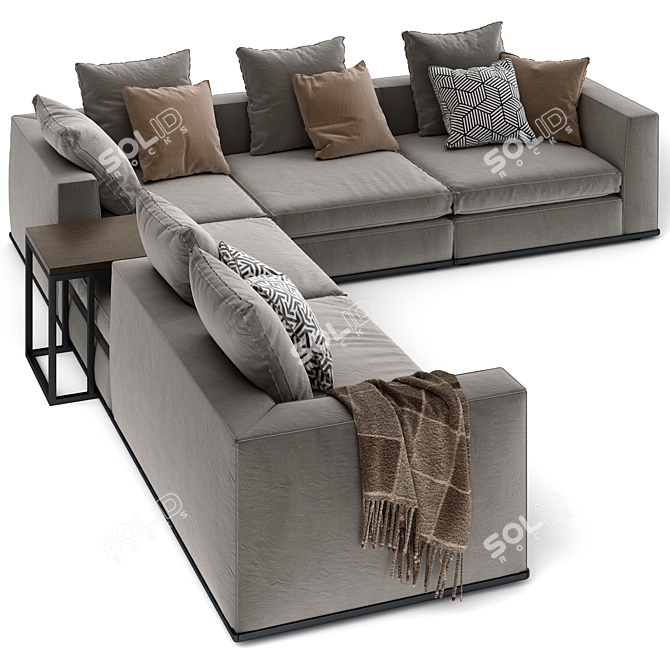 Modern Minotti Powell 2-Piece Sofa 3D model image 2